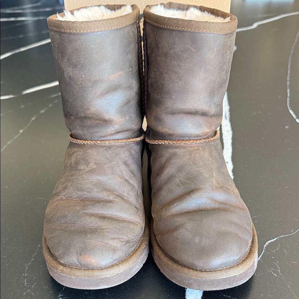 UGG Dark Brown leather short boots